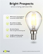 Goobay Filament-LED mini globe, 4 W sokkel E14, varm hvid, kan ikke dæmpes