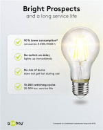 Goobay Filament-LED-pære, 4 W sokkel E27, varm hvid, kan ikke dæmpes