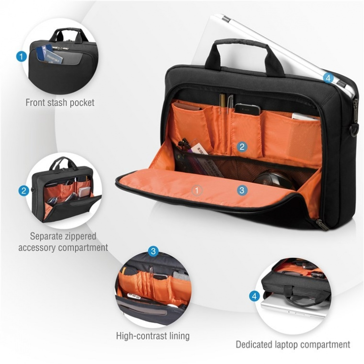 everki Advance (EKB407NCH-ECO) Laptop-taske - dokumentmappe, passer til op til 16 tommer - fremstillet af plastflaske