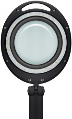 Goobay LED-luplampe med fod, 6 W, sort 80-450 lm, dæmpbar, 100 mm glaslinse, 1,75x forstørrelse, 3 dioptrier