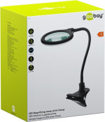 Goobay LED-luplampe med klemme, 6 W, sort 480 lm, 100 mm glaslinse, 1,75x forstørrelse, 3 dioptrier