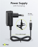 Goobay LED-luplampe med klemme, 6 W, sort 480 lm, 100 mm glaslinse, 1,75x forstørrelse, 3 dioptrier