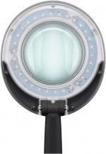 Goobay LED-luplampe med fod, 6 W, sort 450 lm, 100 mm glaslinse, 1,75x forstørrelse, 3 dioptrier