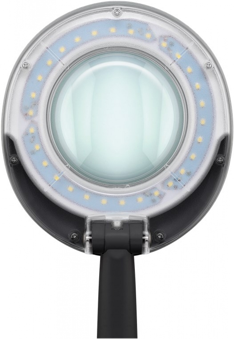 Goobay LED-luplampe med fod, 6 W, sort 450 lm, 100 mm glaslinse, 1,75x forstørrelse, 3 dioptrier