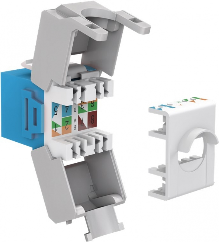 Goobay Keystone modul RJ45 CAT 6A, UTP 16,5 mm bred, krokodilleklemme til værktøjsfri IDC-montering Goobay Keystone modul RJ45 CAT 6A, UTP 16,5 mm bred, krokodilleklemme til værktøjsfri IDC-montering