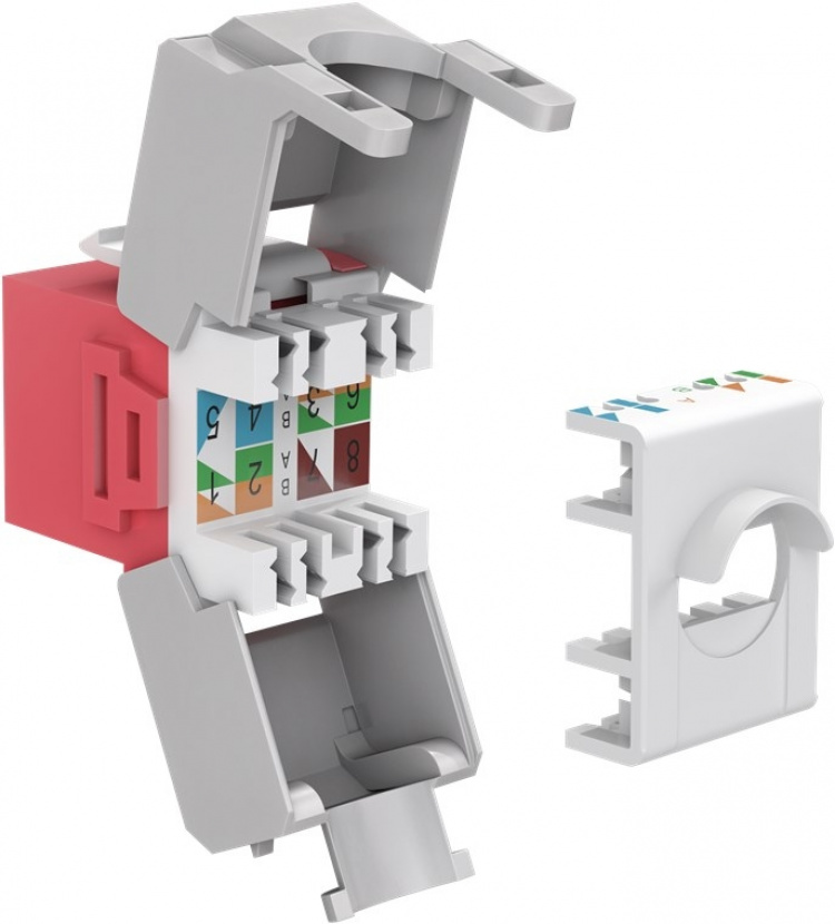 Goobay Keystone modul RJ45 CAT 6A, UTP 16,5 mm bred, krokodilleklemme til værktøjsfri IDC-montering Goobay Keystone modul RJ45 CAT 6A, UTP 16,5 mm bred, krokodilleklemme til værktøjsfri IDC-montering