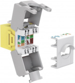 Goobay Keystone modul RJ45 CAT 6A, UTP 16,5 mm bred, krokodilleklemme til værktøjsfri IDC-montering Goobay Keystone modul RJ45 CAT 6A, UTP 16,5 mm bred, krokodilleklemme til værktøjsfri IDC-montering