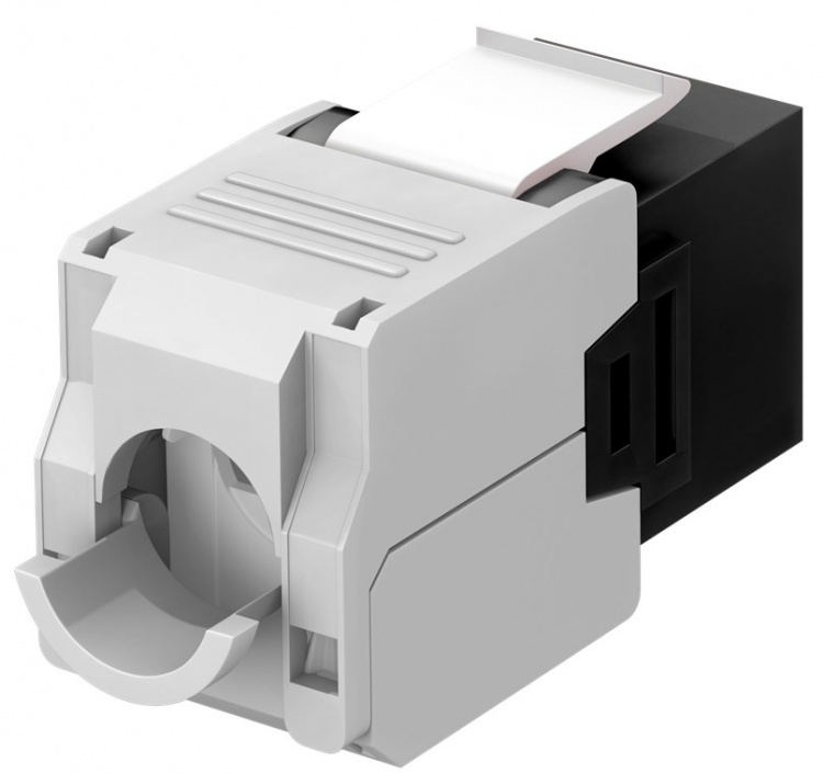 Goobay Keystone modul RJ45 CAT 6A, UTP 16,5 mm bred, krokodilletype, til værktøjsfri IDC-montering
