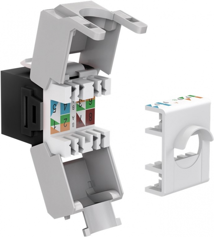 Goobay Keystone modul RJ45 CAT 6A, UTP 16,5 mm bred, krokodilletype, til værktøjsfri IDC-montering