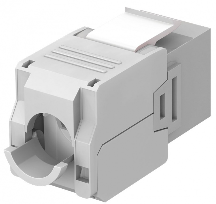 Goobay Keystone modul RJ45 CAT 6A, UTP 16,5 mm bred, krokodilleklemme til værktøjsfri IDC-montering Goobay Keystone modul RJ45 CAT 6A, UTP 16,5 mm bred, krokodilleklemme til værktøjsfri IDC-montering