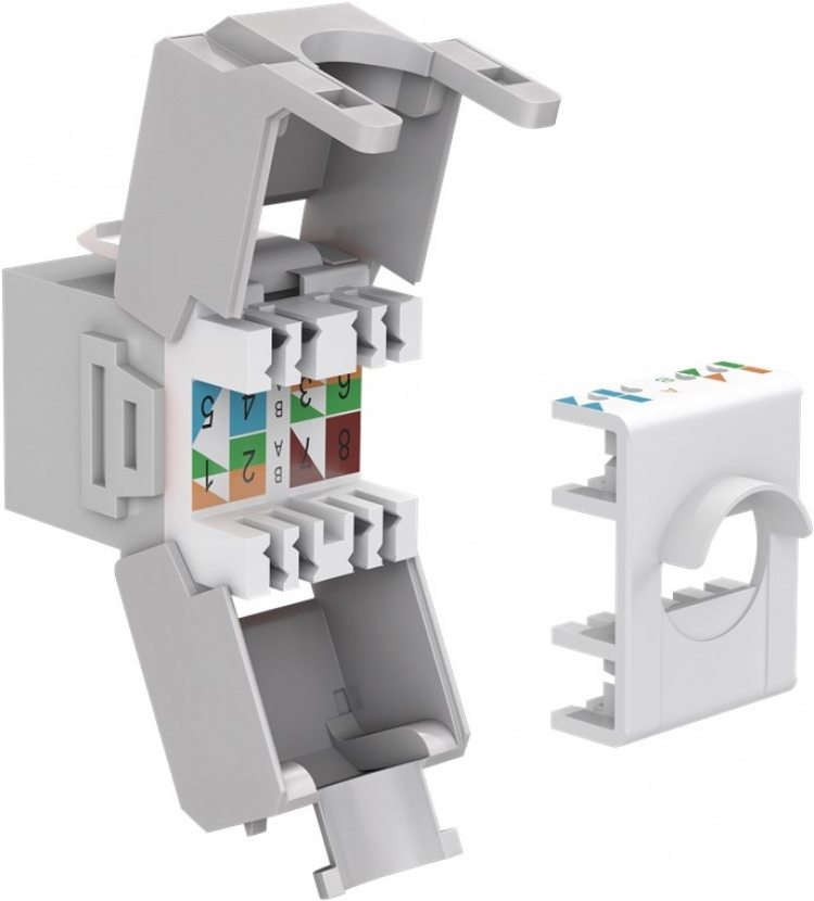 Goobay Keystone modul RJ45 CAT 6A, UTP 16,5 mm bred, krokodilleklemme til værktøjsfri IDC-montering Goobay Keystone modul RJ45 CAT 6A, UTP 16,5 mm bred, krokodilleklemme til værktøjsfri IDC-montering