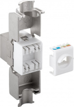 Goobay Keystone modul RJ45 CAT 6A, STP, 500 MHz, slim-line 16,3 mm bred, krokodilletype, til værktøjsfri IDC-montering