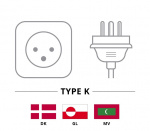 Goobay IEC-kabel Danmark type K, 2 m, sort Danmarks stik (Type K, IEC 60906-1) > C13 apparatudtag (IEC-stik)