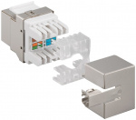 Goobay Keystone modul RJ45 CAT 6, STP, 250 MHz 17,4 mm bred, klemrække til IDC-montering (værktøjsfri), 90° vinklet udgang
