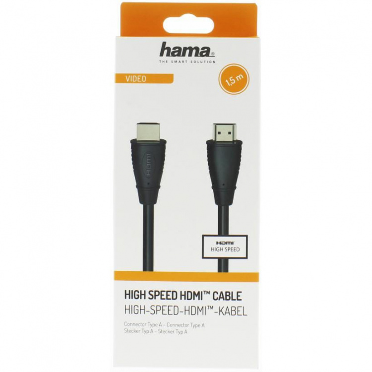 Hama Kabel HDMI 1,5m Sort