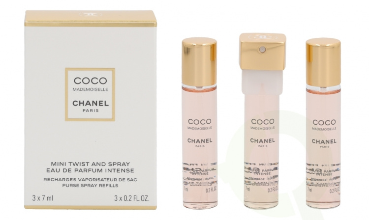Chanel Coco Mademoiselle Intense Giftset 21 ml, 3x Edp Spray Refill 7ml - Twist and Spray