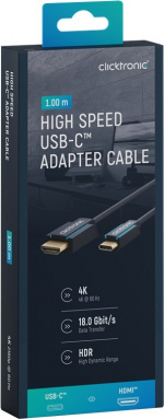 ClickTronic Adapterkabel från USB-C™ till HDMI™ Premiumkabel | USB-C™-kontakt HDMI™-kontakt | 1,0 m | 4K @ 60 Hz