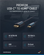 ClickTronic Adapterkabel från USB-C™ till HDMI™ Premiumkabel | USB-C™-kontakt HDMI™-kontakt | 1,0 m | 4K @ 60 Hz