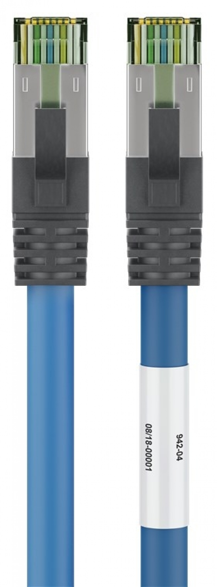 Goobay CAT 8.1 Patchkabel, S/FTP (PiMF), blå 99,9 % iltfri kobberleder (OFC), AWG 24, halogenfri kabelkappe (LSZH), 2 m Goobay CAT 8.1 Patchkabel, S/FTP (PiMF), blå 99,9 % iltfri kobberleder (OFC), AWG 24, halogenfri kabelkappe (LSZH), 2 m