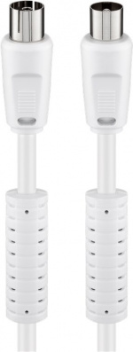 Goobay Antennekabel med ferrit (80 dB), dobbelt afskærmet koaksial-stik > koaksial-hunstik (fuldt afskærmet), 10 m