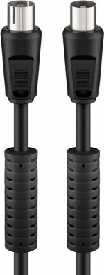 Goobay Antennekabel med ferrit (80 dB), dobbelt afskærmet koaksial-stik > koaksial-hunstik (fuldt afskærmet), 3.5 m