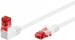 Goobay Netværkskabel CAT 6 vinklet 1x 90°, U/UTP, hvid kobberbeklædt aluminiumleder (CCA), snaplås på toppen, 2 m