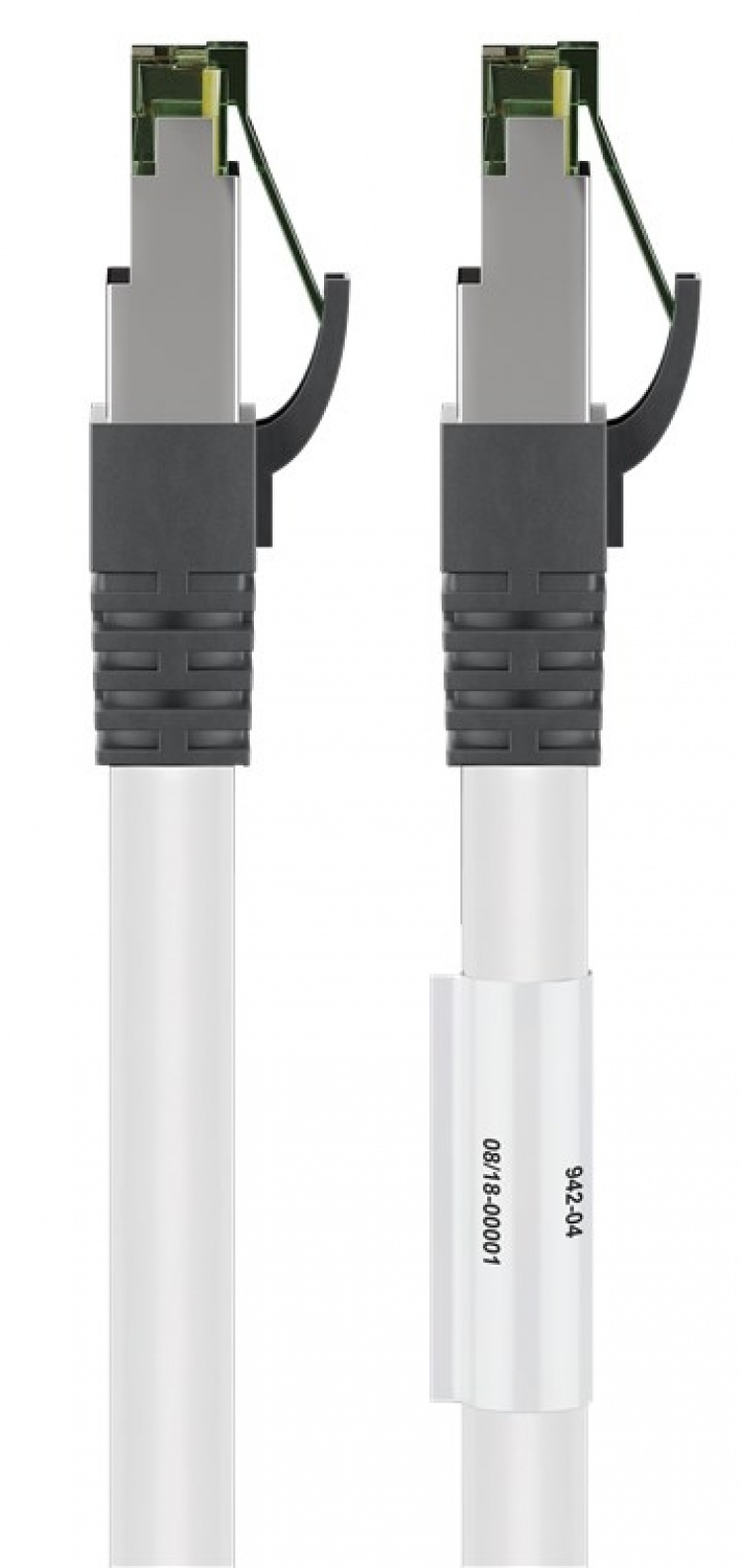 Goobay CAT 8.1 Patchkabel, S/FTP (PiMF), hvid 99,9 % iltfri kobberleder (OFC), AWG 24, halogenfri kabelkappe (LSZH), 0.5 m