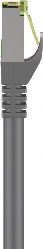 Goobay RJ45 netværkskabel med CAT 8.1 S/FTP råkabel, AWG 26, grå kobberleder, LSZH halogenfri kabelkappe, RJ45-stik (CAT 6A), 10 m