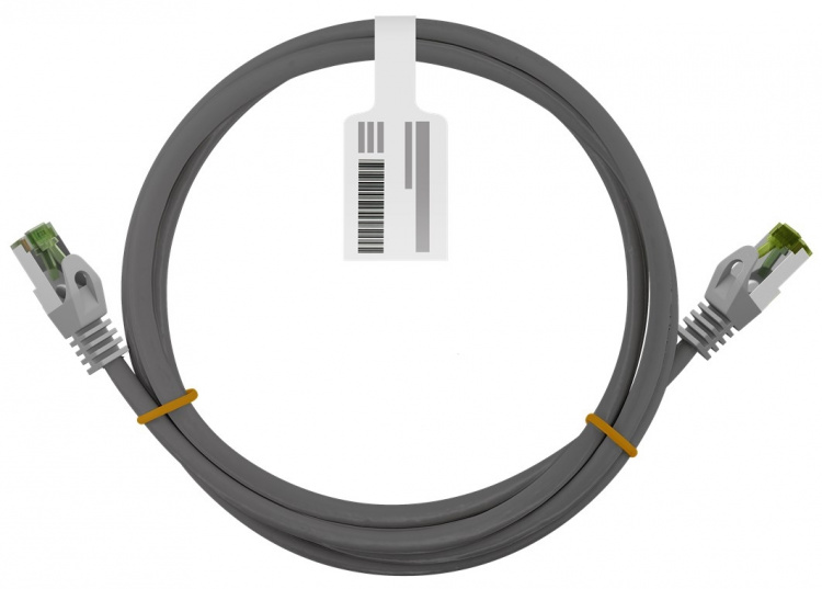 Goobay RJ45 netværkskabel med CAT 8.1 S/FTP råkabel, AWG 26, grå kobberleder, LSZH halogenfri kabelkappe, RJ45-stik (CAT 6A), 20 m