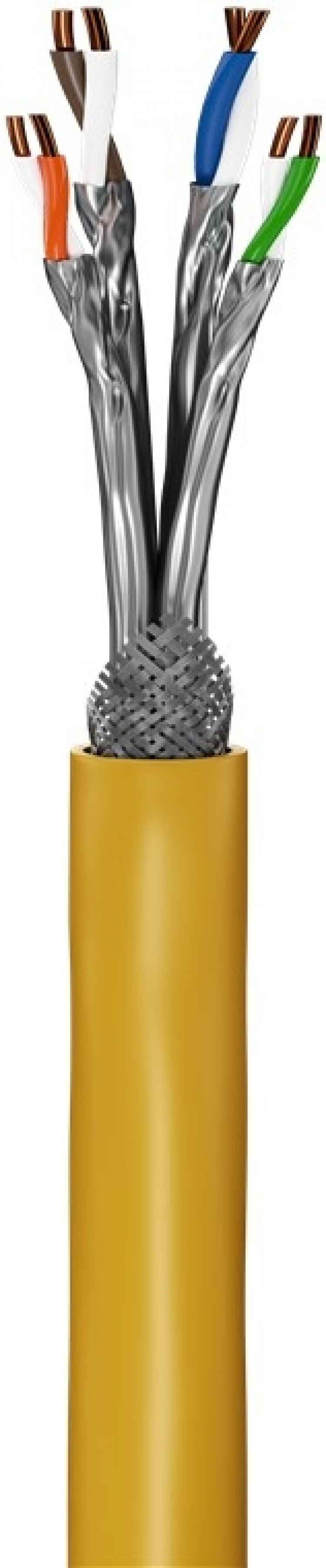 Goobay GHMT-certificeret CAT 8.1 installationskabel, S/FTP (PiMF), gul kobberleder (CU), AWG 22/1 (solid), halogenfri (LSZH), 100 m Goobay GHMT-certificeret CAT 8.1 installationskabel, S/FTP (PiMF), gul kobberleder (CU), AWG 22/1 (solid), halogenfri (LSZH), 100 m