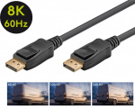 Goobay DisplayPort™-forbindelseskabel 1.4 DisplayPort™ stik > DisplayPort™ stik, 8K @ 60Hz, 2 m Goobay DisplayPort™-forbindelseskabel 1.4 DisplayPort™ stik > DisplayPort™ stik, 8K @ 60Hz, 2 m