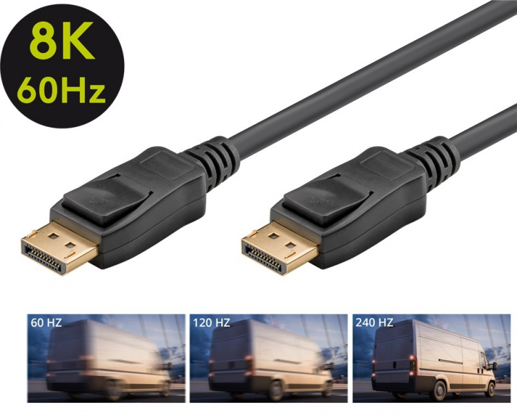 Goobay DisplayPort™-forbindelseskabel 1.4 DisplayPort™ stik > DisplayPort™ stik, 8K @ 60Hz, 5 m Goobay DisplayPort™-forbindelseskabel 1.4 DisplayPort™ stik > DisplayPort™ stik, 8K @ 60Hz, 5 m
