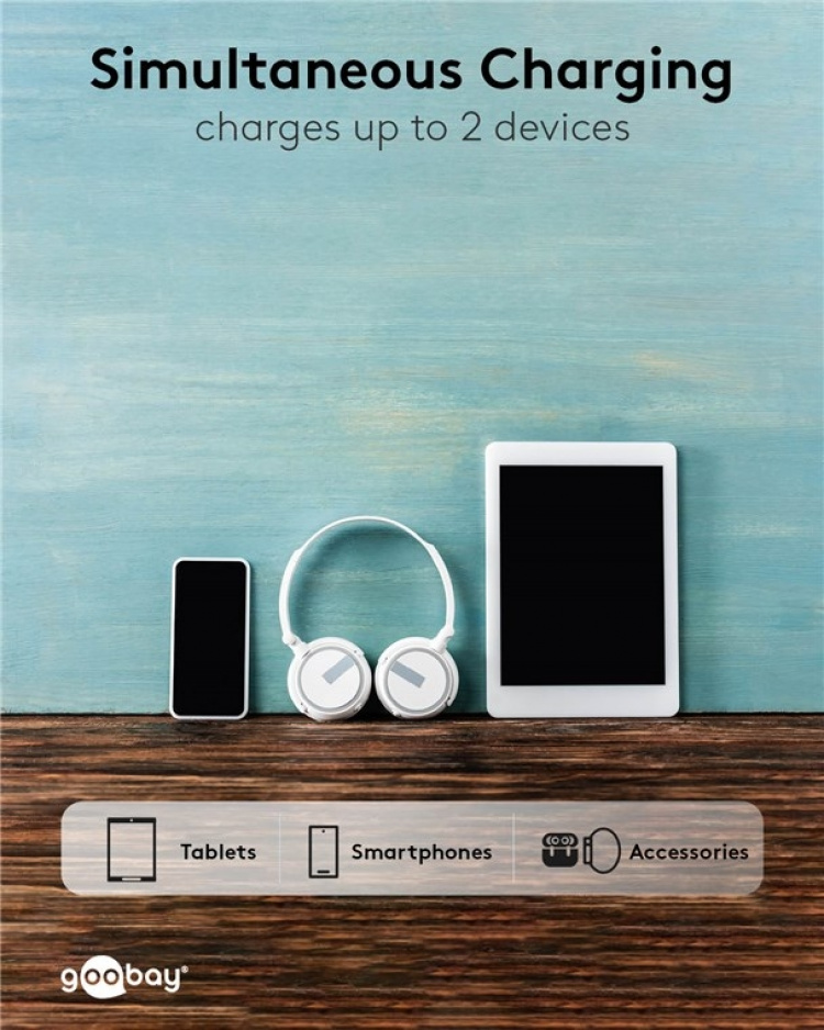 Goobay Powerbank kompakt 5.000 mAh praktisk og pladsbesparende design med 5.000 mAh, perfekt til at rejse Goobay Powerbank kompakt 5.000 mAh praktisk og pladsbesparende design med 5.000 mAh, perfekt til at rejse