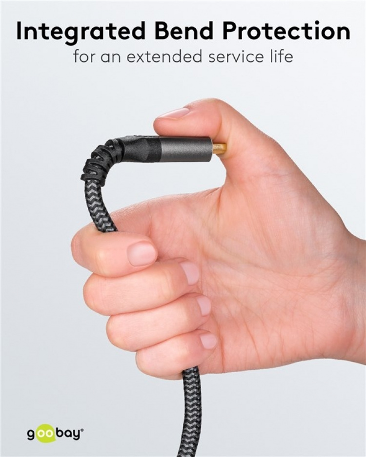 Goobay Højhastigheds HDMI™-kabel med Ethernet, 2 m, Sharkskin Grey HDMI™ stik (type A) > HDMI™ stik (type A)