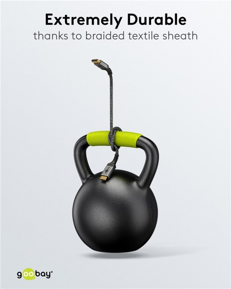 Goobay DisplayPort™ til HDMI™-kabel, 2 m, Sharkskin Grey DisplayPort™ stik > HDMI™ stik (type A) Goobay DisplayPort™ til HDMI™-kabel, 2 m, Sharkskin Grey DisplayPort™ stik > HDMI™ stik (type A)