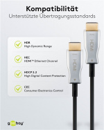 Goobay Optisk hybrid højhastigheds HDMI™-kabel med Ethernet (AOC) Højhastighedskabel, 4K @ 60 Hz, til lange transmissionsafstande, 40 m Goobay Optisk hybrid højhastigheds HDMI™-kabel med Ethernet (AOC) Højhastighedskabel, 4K @ 60 Hz, til lange transmissionsafstande, 40 m