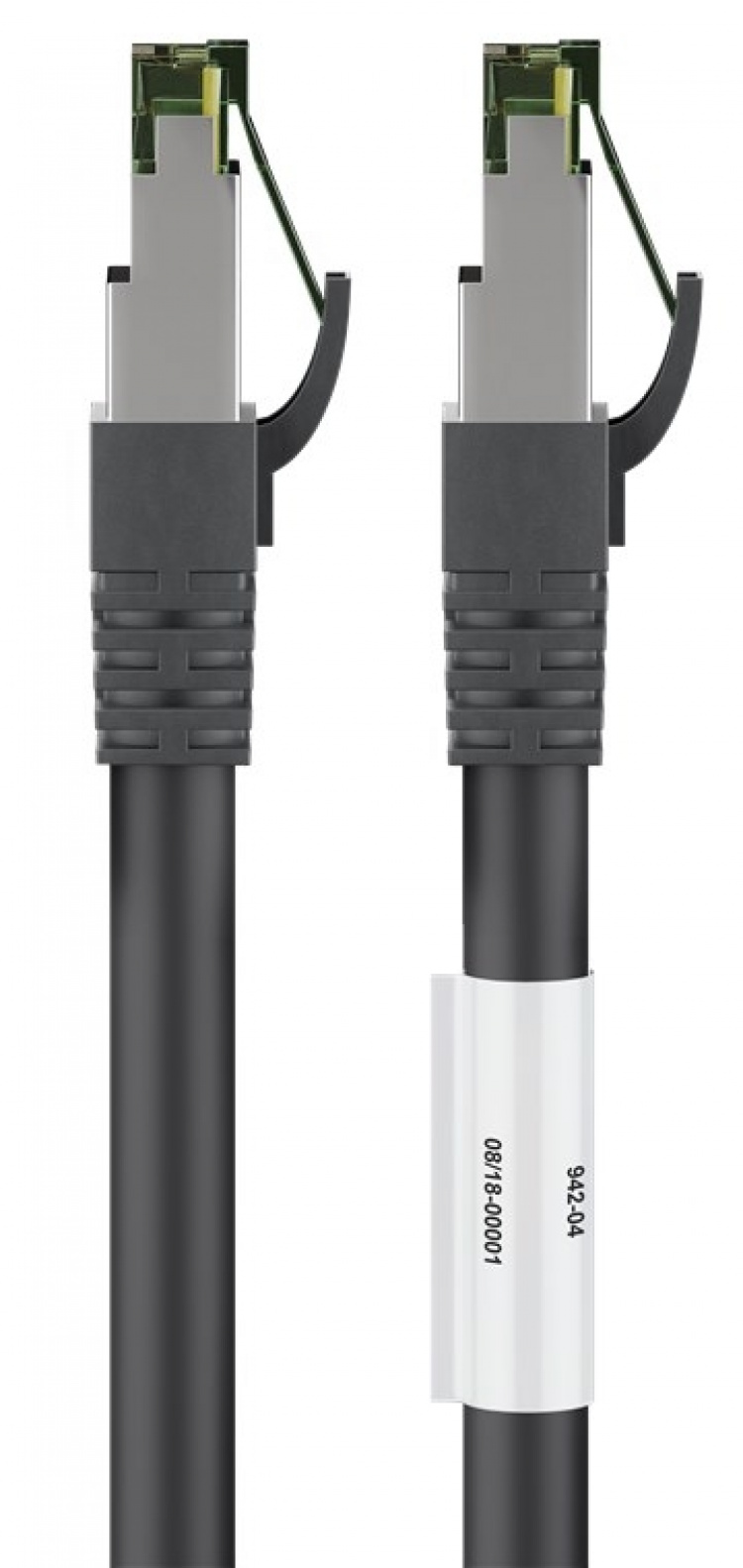 Goobay RJ45 (CAT 6A, 500 MHz) patchkabel med CAT 8.1 S/FTP råkabel, sort 99,9 % iltfri kobberleder (OFC), AWG 24, halogenfri kabelkappe (LSZH), 15 m