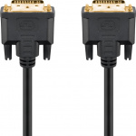 Goobay DVI-I Full HD-kabel Dual Link, forgyldt DVI-I stik dual link (24 + 5 ben) > DVI-I stik dual link (24 + 5 ben), 2 m