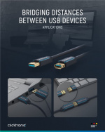 ClickTronic Förlängningskabel USB-A Premiumkabel | USB A hane USB A hona | 1,8 m | 5 Gbit/s