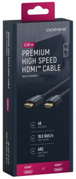 ClickTronic Premium Højhastigheds HDMI™-kabel med Ethernet Premium-kabel | 1x HDMI™-stik 1x HDMI™-stik | 2,0 m | UHD 4K @ 60 Hz