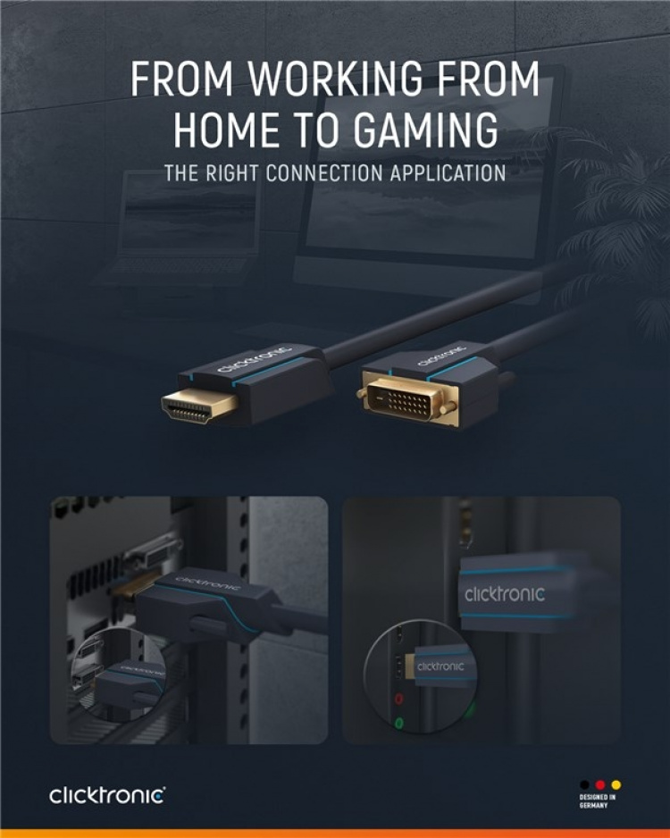 ClickTronic Adapterkabel från DVI till HDMI™ Premiumkabel | 1x DVI-D-kontakt 1x HDMI™-kontakt | 7,5 m | WQXGA @ 60 Hz ClickTronic Adapterkabel från DVI till HDMI™ Premiumkabel | 1x DVI-D-kontakt 1x HDMI™-kontakt | 7,5 m | WQXGA @ 60 Hz