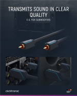 ClickTronic RCA-kabel, mono Premiumkabel | 1x cinch plug 1x cinch plug | 5,0 m | OFC innerledare