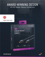 ClickTronic RCA-kabel, mono Premiumkabel | 1x cinch plug 1x cinch plug | 5,0 m | OFC innerledare