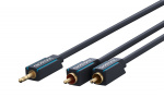 ClickTronic 3,5 mm AUX till RCA-adapterkabel, stereo Premiumkabel | 1x 3,5 mm jackkontakt 2x cinchkontakt | 1,0 m | OFC innerledare