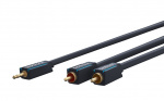 ClickTronic 3,5 mm AUX till RCA-adapterkabel, stereo Premiumkabel | 1x 3,5 mm jackkontakt 2x cinchkontakt | 10,0 m | OFC innerledare