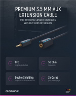 ClickTronic 3,5 mm AUX-förlängningskabel, stereo Premiumkabel | 1x 3,5 mm jackkontakt 1x 3,5 mm jackkontakt | 5,0 m | OFC innerledare ClickTronic 3,5 mm AUX-förlängningskabel, stereo Premiumkabel | 1x 3,5 mm jackkontakt 1x 3,5 mm jackkontakt | 5,0 m | OFC innerledare