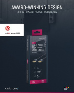 ClickTronic Ultra-Slim Højhastigheds HDMI™-kabel med Ethernet Premium-kabel | 1x HDMI™-stik 1x HDMI™-stik | 0,5 m | UHD 4K @ 60 Hz ClickTronic Ultra-Slim Højhastigheds HDMI™-kabel med Ethernet Premium-kabel | 1x HDMI™-stik 1x HDMI™-stik | 0,5 m | UHD 4K @ 60 Hz