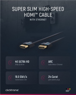 ClickTronic Ultra-Slim Højhastigheds HDMI™-kabel med Ethernet Premium-kabel | 1x HDMI™-stik 1x HDMI™-stik | 2,0 m | UHD 4K @ 60 Hz ClickTronic Ultra-Slim Højhastigheds HDMI™-kabel med Ethernet Premium-kabel | 1x HDMI™-stik 1x HDMI™-stik | 2,0 m | UHD 4K @ 60 Hz