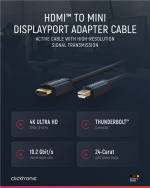 ClickTronic Aktivt mini DisplayPort™ til HDMI™-adapterkabel premium-kabel | 1x mini DisplayPort™-stik >> 1x HDMI™-stik | 1,0 m | UHD 4K @ 30 Hz