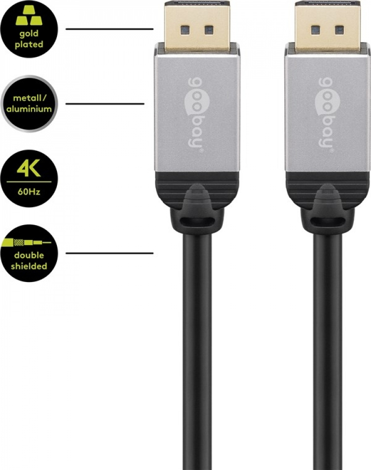 Goobay DisplayPort™-tilslutningskabel DisplayPort™ stik > DisplayPort™ stik, 3 m
